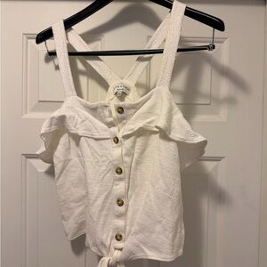 White Button-Down women’s tank